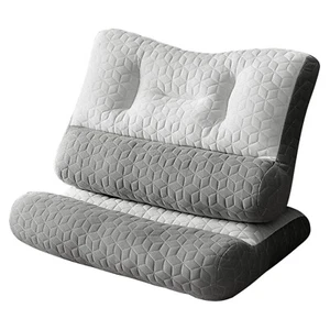 Set of 2 Neck Support Pillow Standard Size Ergonomic Bed Pillow for Side Sleeper - Picture 1 of 10