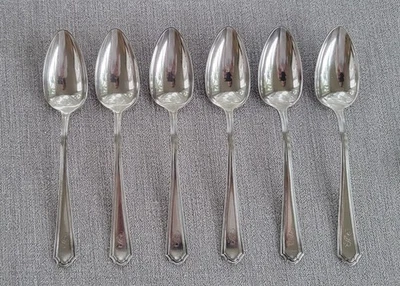 Seis cucharaditas de plata de colección Gorham EP 1923 S Old Dominion/Washington Irving Foto 1 de 4