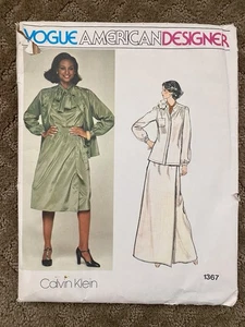 VOGUE AMERICAN DESIGNER #1367 CALVIN KLEIN Women’s UNCUT Pattern Outfit Size 14 - Picture 1 of 6