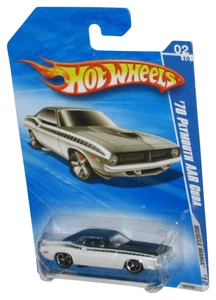 Hot Wheels Muscle Mania '10 White & Black '70 Plymouth AAR Cuda Toy Car 80/240 - Picture 1 of 1