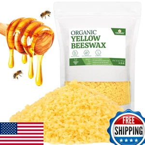 Yasnay 2 Pfund Bio gelbe Bienenwachspellets für Kerzenherstellung Seife Lippenbalsam Zum Selbermachen - Bild 1 von 7