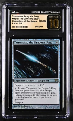 TATSUMASA, THE DRAGON'S FANG Champions of Kamigawa Foil Rare CGC Pristine 10 MTG - Image 1 of 2