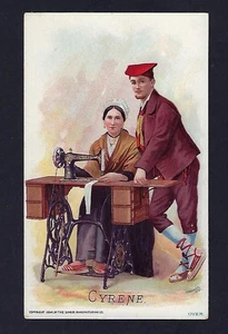 c1894 Victorian Trade Card, Singer Sewing Machine, Cyrene, Nations of the World - Picture 1 of 2
