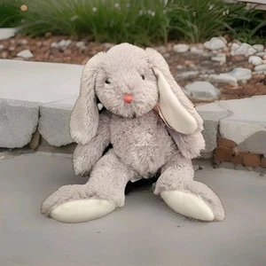 Peluche coniglietto coniglietto grigio hobby lobby 13" nastro rosa morbido Pasqua - Foto 1 di 18
