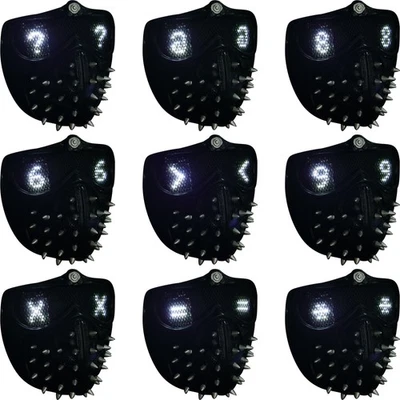 Watch Dogs 2 Marcus Wrench Rivet LED Face Mask Remote Control Halloween Props - Image 1 of 4