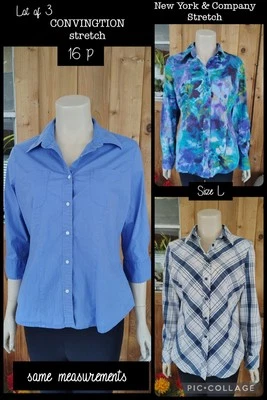 LOTE DE 3 Mujeres New York & Company Elastizadas Talla L y CONVINGTION Elastizadas Talla 16 P  Foto 1 de 4