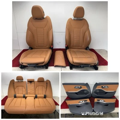 Conjunto de paneles de asientos térmicos deportivos interiores marrón coñac BMW 19-24 G20 OEM 33 K B Foto 1 de 4
