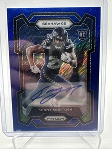 2023 Panini Prizm Rookies Blue Shimmer /25 Kenny McIntosh #391 Rookie Auto RC - Picture 1 of 2