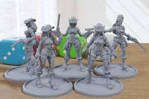 Wild West Gunslingers Sexy Pinup SFW/ NSFW 3D Printed Minifigures for Fantasy Mi - Picture 1 of 7