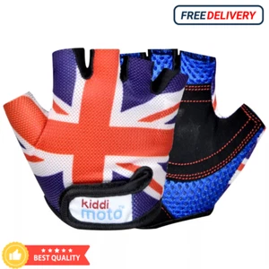 Kiddimoto gloves union jack fingerless cycling kids protective union jack design - Picture 1 of 9
