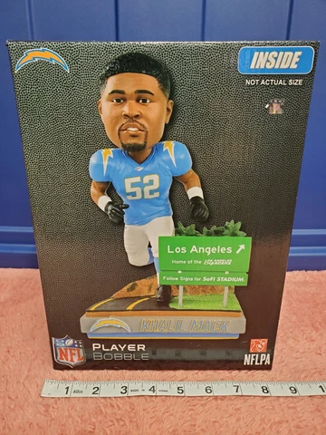 FOCO Khalil Mack "Next Stop" Bobblehead Los Angeles Chargers Bobblehead NEW Cover