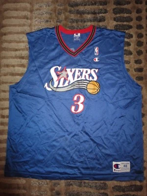 Allen Iverson #3 Philadelphia 76ers NBA Champion Jersey 48 Rookie - Image 1 of 3