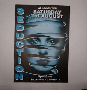 Rave flyer seduction All Nighter Margate 1992 1 Aug , Size A4 MINT - Picture 1 of 2