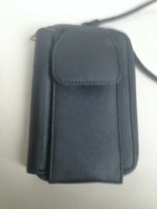 Slate Gray Solid Lanyard Purse Removable Strap 3 Zipper Address Book Card Wallet - Picture 1 of 7