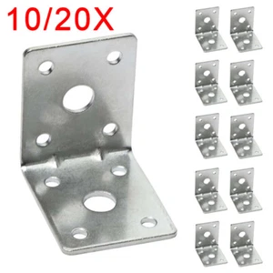 10/20 x Metal Galvanised Angle Brackets Heavy Duty L Shape Braces 50x50x40mm - Picture 1 of 5