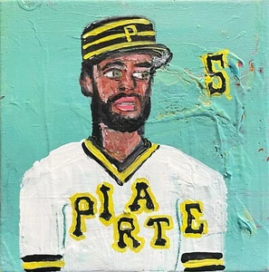 Dave Parker - Acrílico sobre Lienzo 8x8 pulgadas @elsantosworld Sergio Santos Original - Imagen 1 de 1