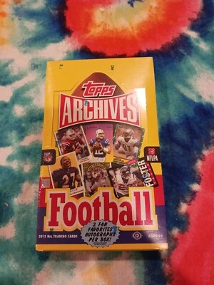 2013 Topps Archives Football Hobby Box sealed Tom Brady Manning 1985 Box Bottom - Image 1 of 4