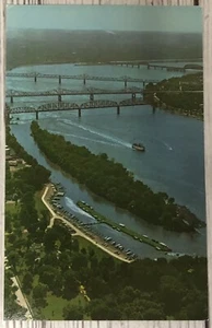Ariel View Ohio Flussbrücken Boot Louisville Kentucky Postkarte - Bild 1 von 2