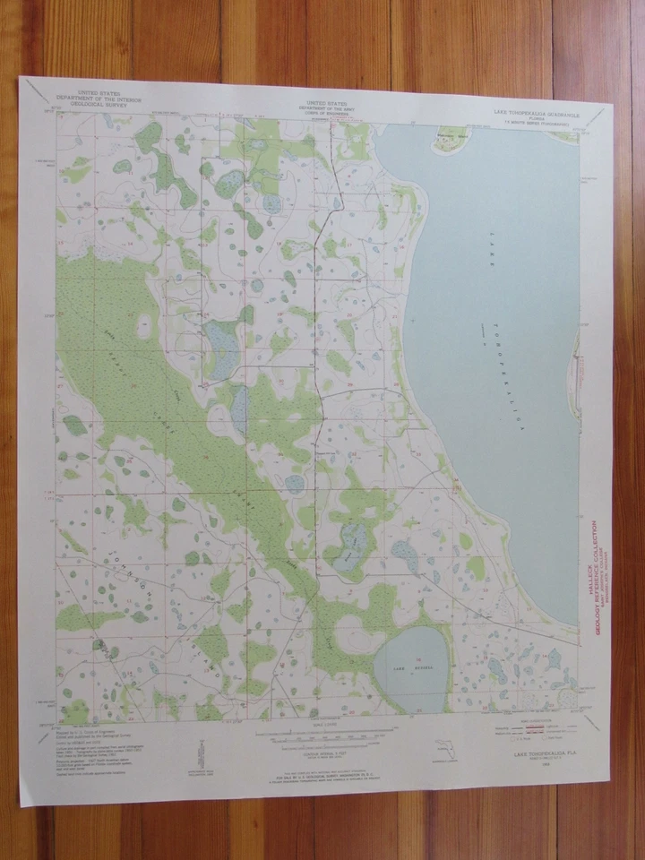 Lake Tohopekaliga Florida 1954 Original Vintage USGS Topo Map - Image 1 of 1