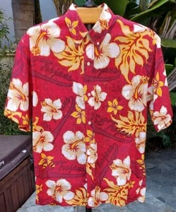 USC TROJANS Para Hombre Cardinal Roja Hawaiana Camisa Algodón Con Botones S/S Excelente Condición Grande - Imagen 1 de 7