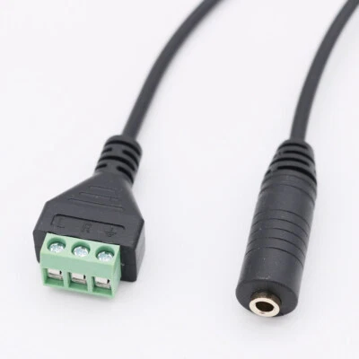 1x 3.5mm 1/8" Stereo TRS Female 3 Pole To AV Screw Video Terminal Cable Cord - Image 1 of 4