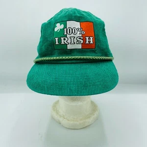 Irish Novelty Baseball Cap Hat Green Corduroy Adult One Size Adjustable - Picture 1 of 9