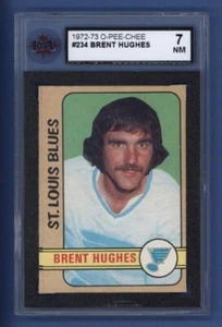 1972-73 O-PEE-CHEE #234 BRENT HUGHES KSA 7 NM St. Louis Blues - Picture 1 of 2