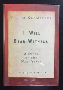 VICTOR KLEMPERER - I WILL BEAR WITNESS - 2 VOLUMES - ONE VOLUME IS A 1ST ED. - Picture 1 of 12