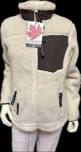 Canada Weather Gear Oatmeal Fleece Full Zip Pocket Jacket XL - Picture 1 of 8