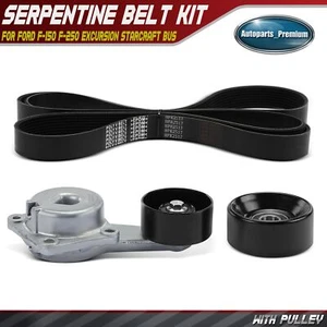 3x Serpentine Belt Drive Component Kit w/ Air Conditioning for Ford F-150 F-250 - Bild 1 von 9