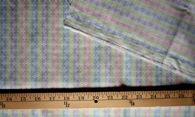 JACQUARD  MULTI STRIPES  ON GREEN  COTTON BLEND  FABRIC  32X46 INCHES - Image 1 of 2