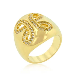 Golden Ribbon Cocktail Ring - Picture 1 of 3