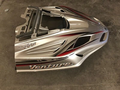 Yamaha Venture 500 VMax 600 700 97-99 00 01 OEM Hood Cover Shroud Plastic Silver - Image 1 of 4