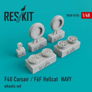 Reskit RS48-0106 - 1/48 - Juego de ruedas para F4U Corsair / F6F Hellcat AZUL MARINO - Imagen 1 de 12
