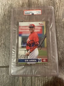 RYNE SANDBERG SIGNED PHILADELPHIA PHILLIES PSA/DNA SLABBED PHOTO COA AUTO 23 - Picture 1 of 3