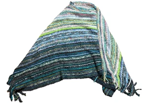 Pinklicious Shawl Poncho Shrug Fringed Womens One Size Acrylic Grandma Core - Picture 1 of 6