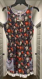 NWT 435 Matilda Jane Dress 23446D Slvless Fit & Flare Navy Red Floral Sz. 14 - Picture 1 of 6