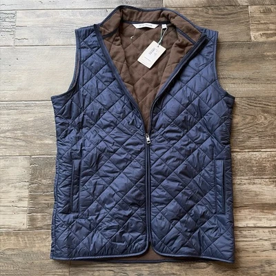 Peter Millar Youth Boys L 11-12 Navy Essex Quilted Vest NWT Full Zip Fleece - Image 1 of 4