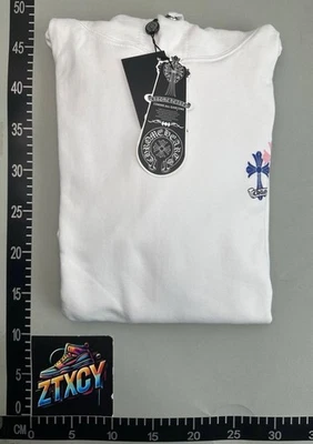 Sudadera con Capucha Cromo Corazones Blanca con Cruces Multicolores (Nueva) Foto 1 de 4