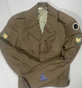 Vintage US Army Ike Jacke Herren 46 L Wolle 1st Division Patch WW2 1940er Militär - Bild 1 von 11