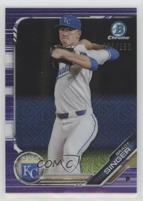2019 Bowman Chrome Prospects Mega Box Purple Mojo Refractor /250 Brady Singer - Image 1 of 2