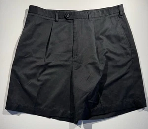 Callaway Golf Shorts Mens 38 Black Pleated Herringbone Performance Lightweight - Picture 1 of 16