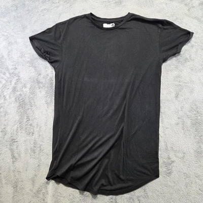 Camiseta Topman masculina tamanho pequeno preta malha sólida casual manga curta gola redonda - Imagem 1 de 4