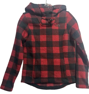 Pullover polar para mujer The North Face rojo/negro a cuadros media luna con capucha XS (HU) Foto 1 de 4