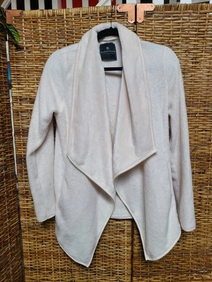 Chaqueta Blazer Mujer Colección Bagatelle Piel Sintética Drapeada Frente Abierto Talla S Marfil Foto 1 de 4