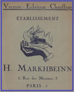 PDF catalogue VERRERIE + ECLAIRAGE + CHAUFFAGE + H. MARKHBEINN + 1921 + Paris - Picture 1 of 9