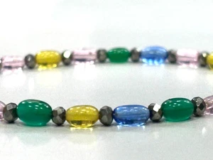 Multi Stone Quartz Oval Smooth 5x7 mm Beads Strands Gemstone 1 Bracelet - Picture 1 of 8