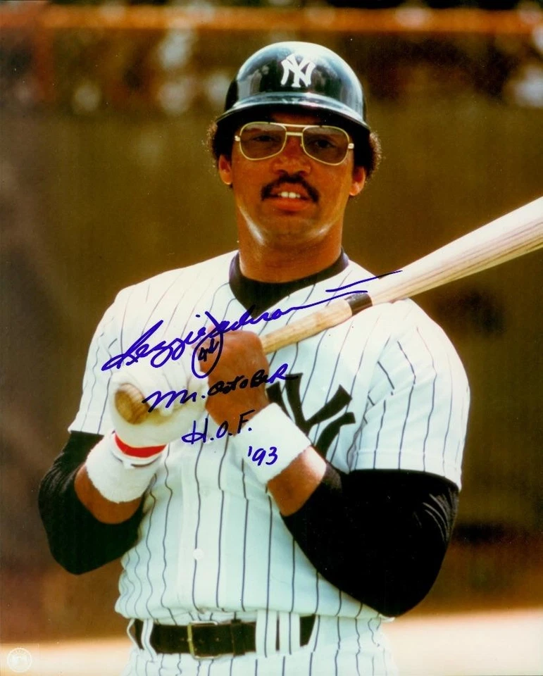 123, Reggie Jackson HOF, Original Autograph, 8x10 Photo, NY Yankees, Mr. October - Image 1 of 4