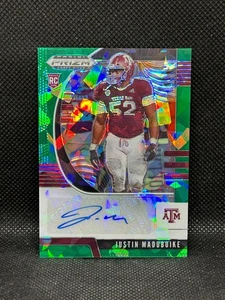 2020 Prizm Draft Picks #177 Justin Madubuike Green Ice Rookie RC Auto /18 - Picture 1 of 2