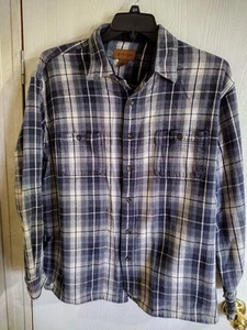 St. Johns Bay Button-Up Flannel Men's XL Blue Gray Long Sleeve Plaid Thick - Picture 1 of 7